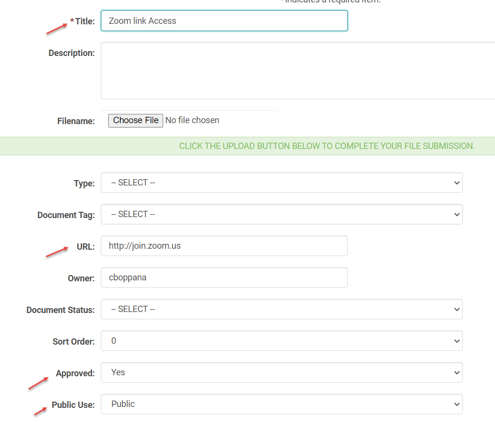 How to add Zoom/webinar Meeting and recorded presentation links to ...